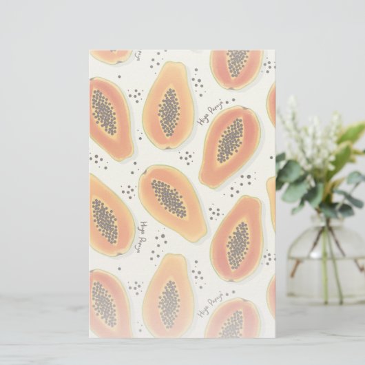 Hiya Papaya Pattern Briefpapier (Staand voorkant)