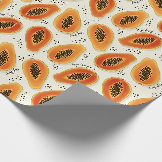 Hiya Papaya Pattern Cadeaupapier (Hoek)