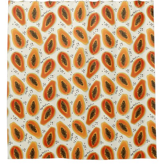 Hiya Papaya Pattern Douchegordijn (Voorkant)