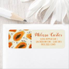 Hiya Papaya Pattern Etiket