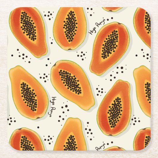 Hiya Papaya Pattern Kartonnen Onderzetters (Voorkant)