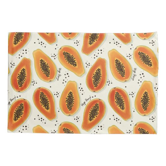 Hiya Papaya Pattern Kussensloop (Achterkant)