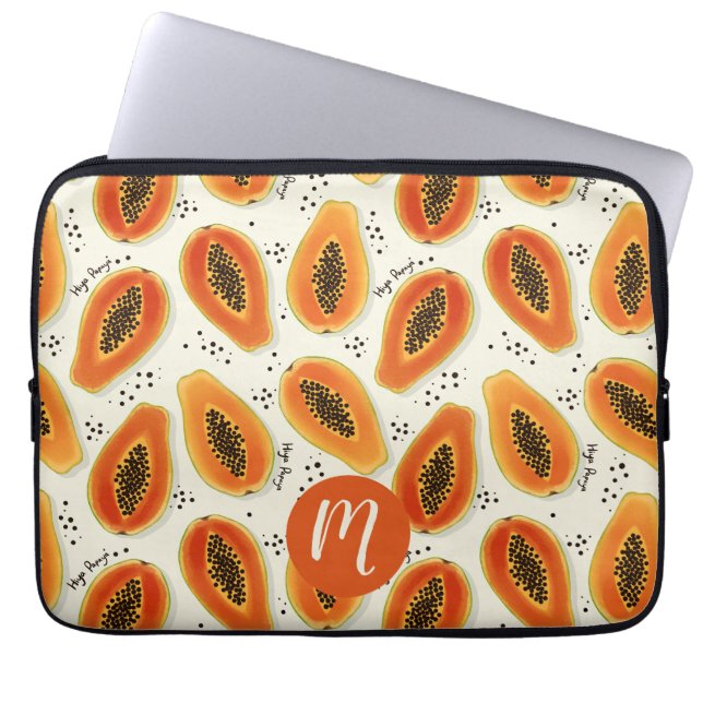 Hiya Papaya Pattern Laptop Sleeve (Voorkant)