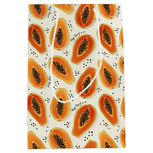 Hiya Papaya Pattern Medium Cadeauzakje (Voorkant)