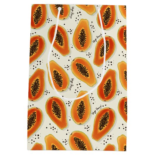 Hiya Papaya Pattern Medium Cadeauzakje (Achterkant)