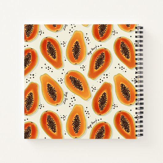 Hiya Papaya Pattern Notitieboek (Achterkant)