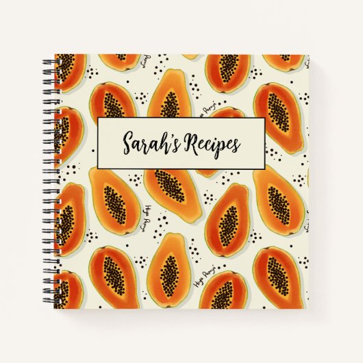 Hiya Papaya Pattern Notitieboek (Voorkant)