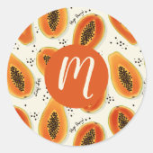 Hiya Papaya Pattern Ronde Sticker (Voorkant)