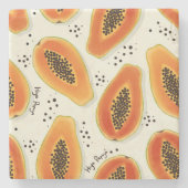 Hiya Papaya Pattern Stenen Onderzetter (Voorkant)