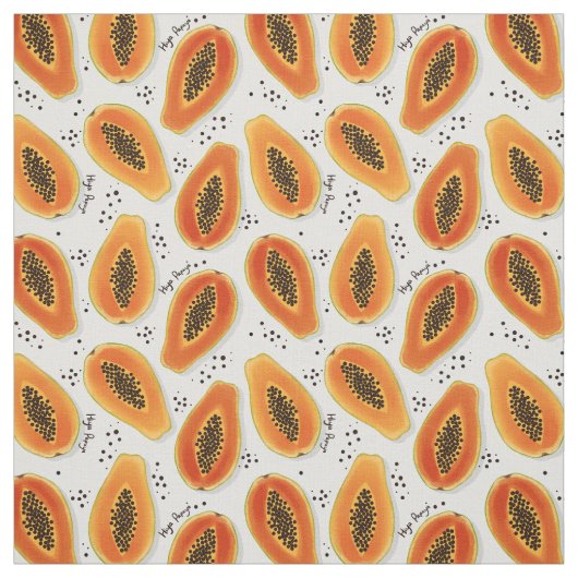 Hiya Papaya Pattern Stof (Swatch)