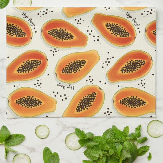 Hiya Papaya Pattern Theedoek (Gevouwen)