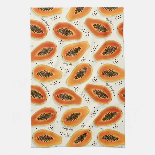 Hiya Papaya Pattern Theedoek (Verticaal)