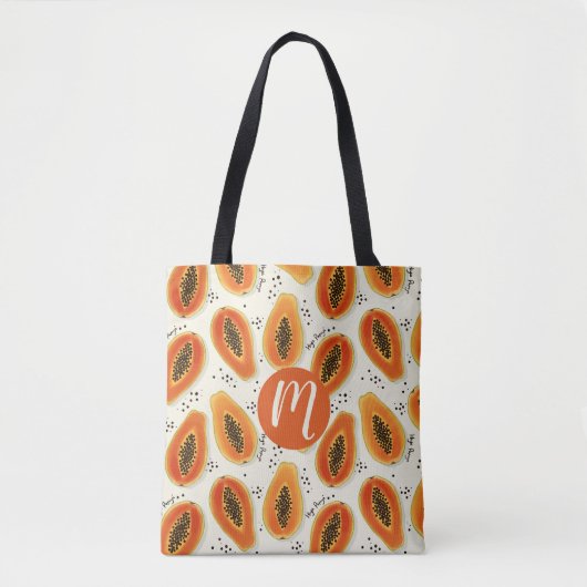 Hiya Papaya Pattern Tote Bag (Voorkant)