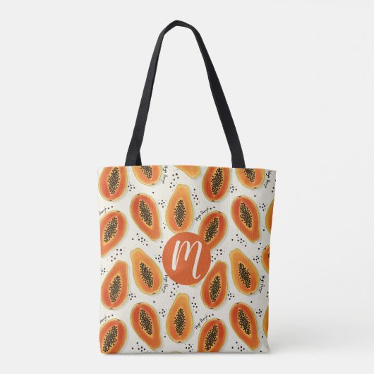 Hiya Papaya Pattern Tote Bag (Achterkant)