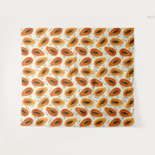 Hiya Papaya Pattern Wandkleed (Voorkant (horizontaal))