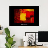 Hizli Art Collectie - Red Yellow Brown Modern Abs Poster (Thuiskantoor)
