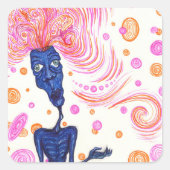 HJ, M VIERKANTE STICKER (Voorkant)