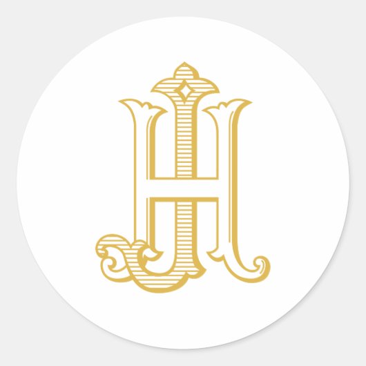 HJ Monogram of JH Monogram Sticker (Voorkant)