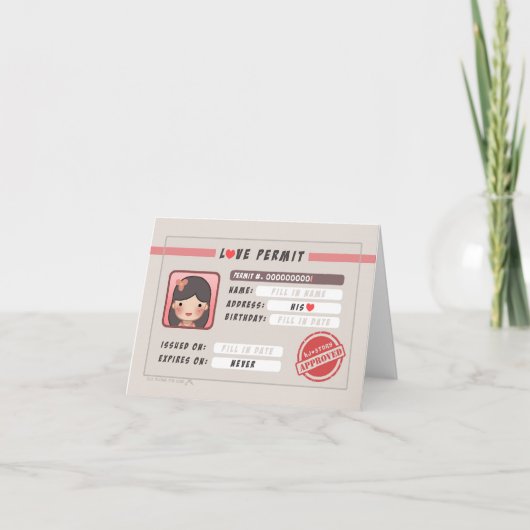 HJ-Story Love Permit - Meisje Kaart (Voorkant)