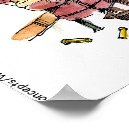 Hjagen met Poster van de computersoftware (Hoek)