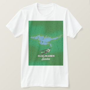Hjälmaren Zweden kaart reisposter T-shirt