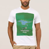 Hjälmaren Zweden kaart reisposter T-shirt (Voorkant)