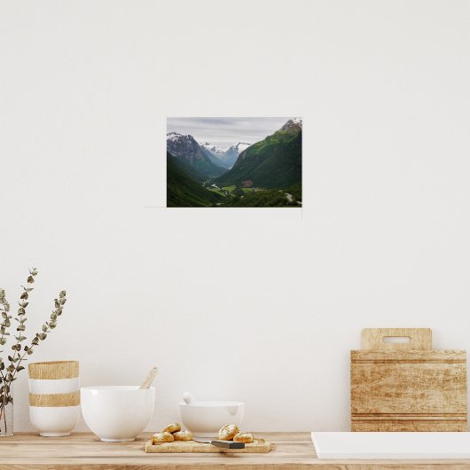 Hjelle-vallei in het poster Noorwegen (Keuken)