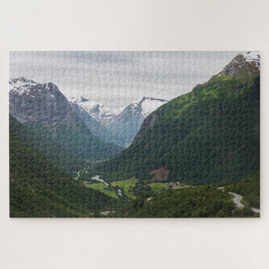 Hjelle valley, natuur in Noorwegen Legpuzzel (Horizontaal)