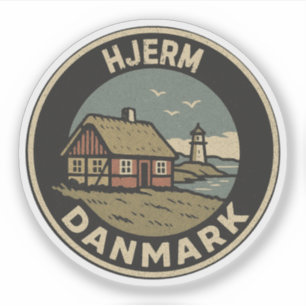 Hjerm, Denemarken Danmark Sticker