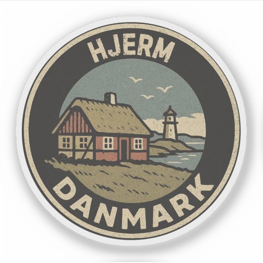 Hjerm, Denemarken Danmark Sticker (Voorkant)