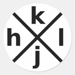hjkl voor Hardcore Vi/Vim Hackers - Ronde Sticker