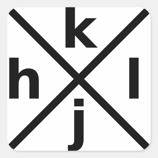 hjkl voor Hardcore Vi/Vim Hackers - Vierkante Stic Sticker (Voorkant)