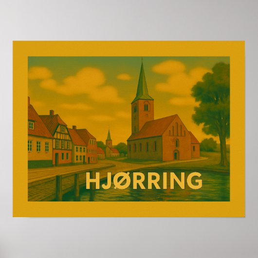 Hjørring Denemarken Kerk Poster (Voorkant)