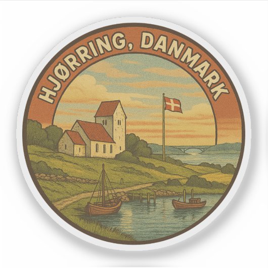 Hjørring Denemarken Kerk Sticker (Voorkant)