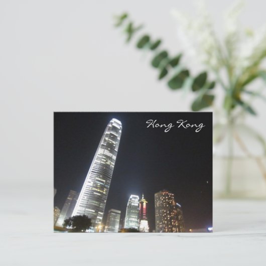 hk night ifc briefkaart (Staand voorkant)