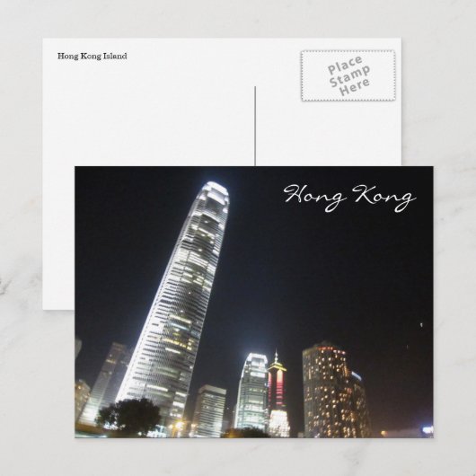 hk night ifc briefkaart (Voorkant / Achterkant)