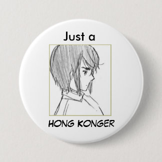 hk sketch, alleen een Hong Konger Ronde Button 7,6 Cm