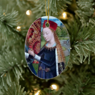 Hl Barbara van Nicomedië (detail; M 070) Keramisch Ornament
