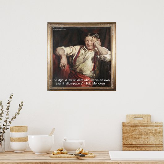 HL Mencken Graphic & Quote op Poster van rechters (Keuken)