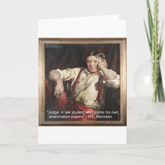 HL Mencken Graphic & Quote op rechters Kaart (Voorkant)