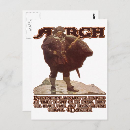 HL Mencken Quote en...Argh. Briefkaart (Voorkant / Achterkant)