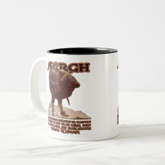 HL Mencken Quote en...Argh. Tweekleurige Koffiemok (Voorkant links)