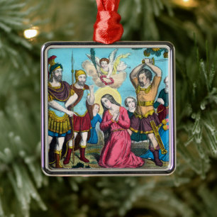 Hl. Philomena Onthoofd Metalen Ornament
