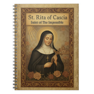 Hl Rita van Cascia Heilige van het Onmogelijke Kat Notitieboek