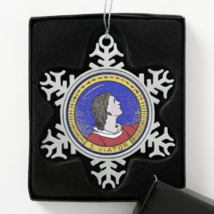 Hl. Viator van Lyon, catecheet (LD 01) Tin Sneeuwvlok Ornament