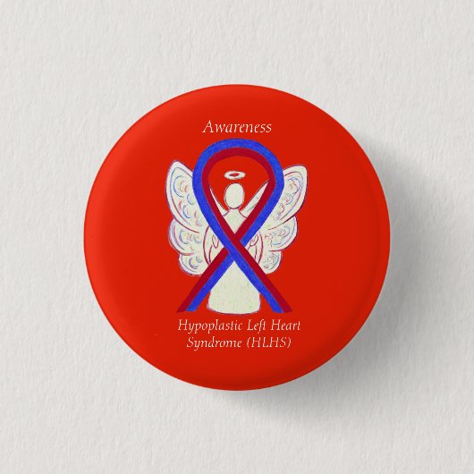 HLHS Awareness Ribbon Angel Custom Button Pins (Voorkant)