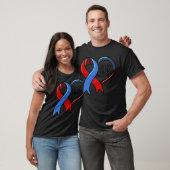  HLHS CHD Awareness Blue and Red Ribbon T-shirt (Unisex)