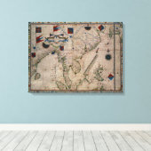 HM 41 Het Verre Oosten, van een portolan atlas Canvas Afdruk (Insitu (Houten vloer))