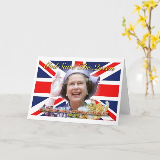 HM het Jubileum van de Diamant van Koningin Kaart (Gele Bloem)