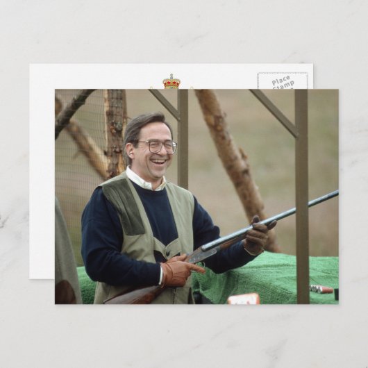 HM King Constantine II of Greece Briefkaart (Voorkant / Achterkant)